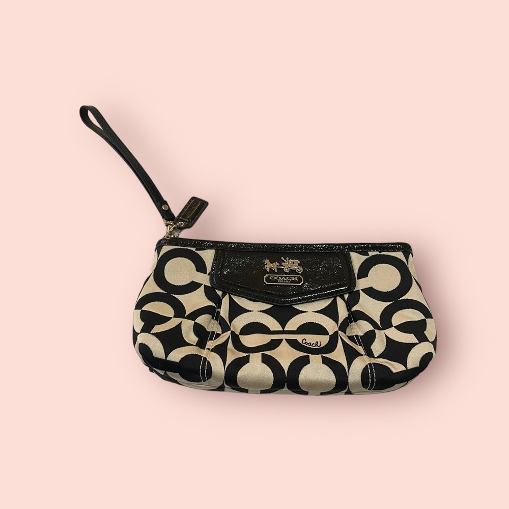 Coach White and‎ Black Wristlet
